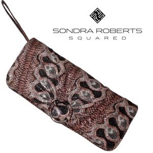 Sondra Roberts Sr Squared Faux Snakeskin clutch